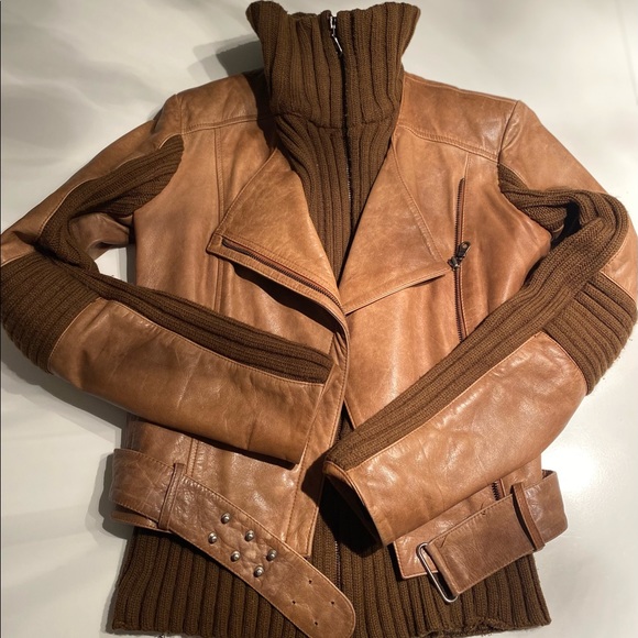 Rudsak tobacco leather jacket, fit small, really good condition. - Picture 6 of 8